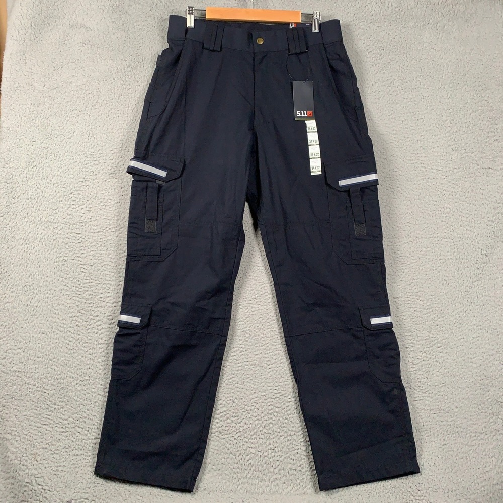 5.11 Tactical Taclite EMS Pant Men's 34x32 Dark Navy Cargo Ripstop Reflective